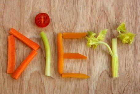scritta dieta con verdure