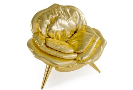 Rose Chair in pelle oro