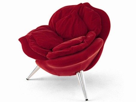 Rose Chair in velluto rosso