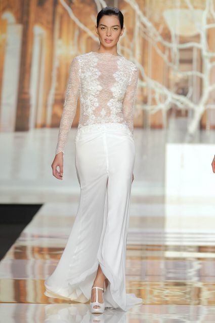 Vestito bianco con trasparenze Yolan Cris 2014
