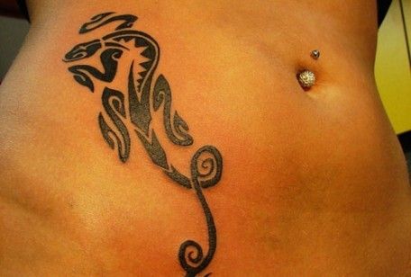 Polynesian lizard tattoo