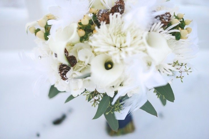 Bouquet invernale fiori bianchi