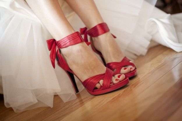 Scarpe da sposa rosse