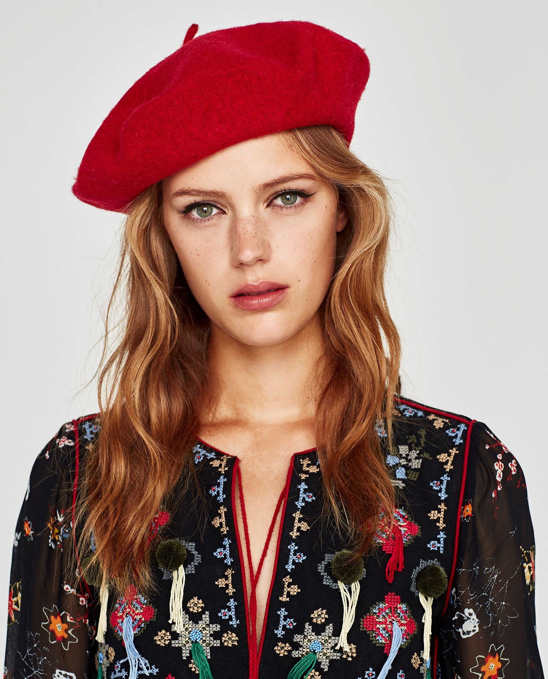 Cappello basco francese rosso Zara