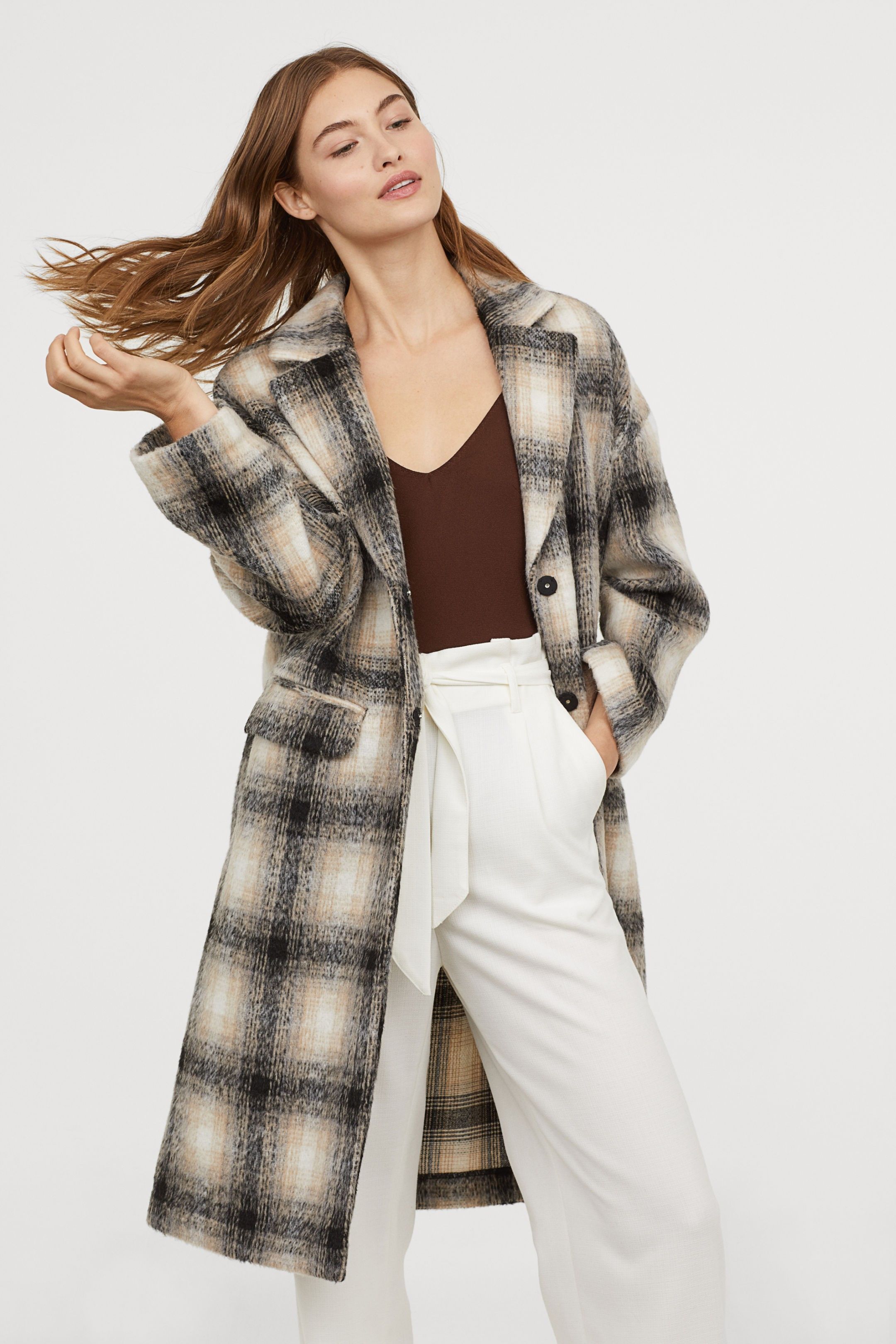 cappotti inverno 2019 Cappotto a quadri H&M 