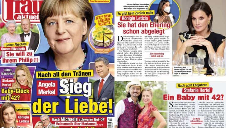 Cover e articolo Frau Aktuell 