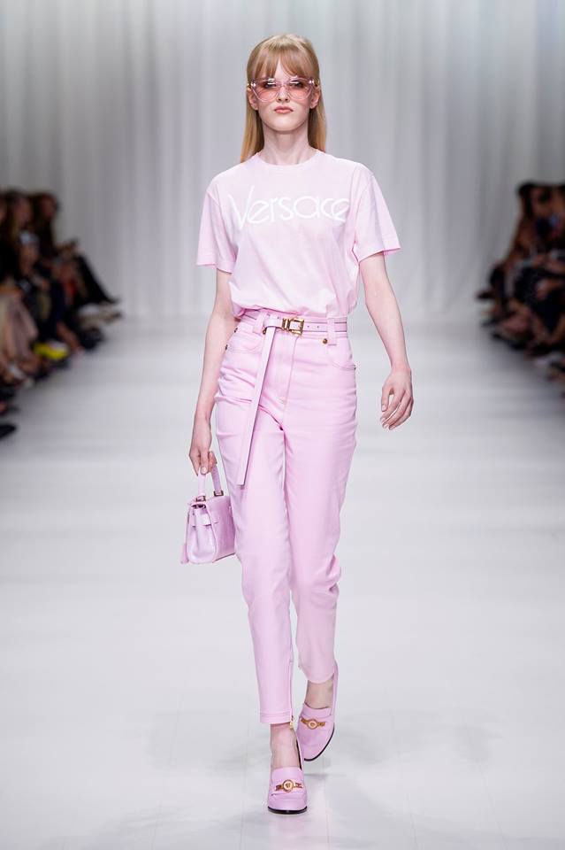 Jeans skinny rosa Versace 