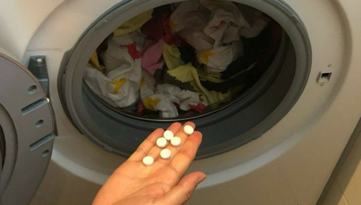 aspirina en la lavadora