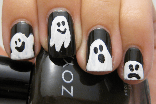 nail art halloween fantasmi