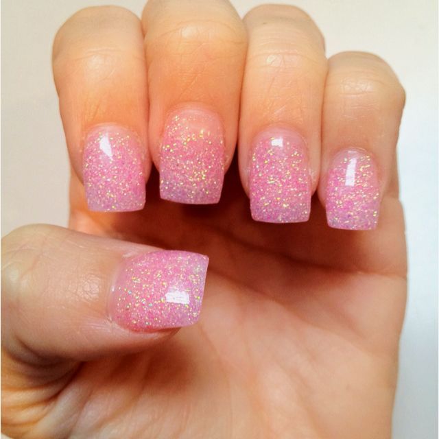 nail art glitter rosa